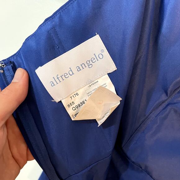 Alfred Angelo Sweetheart Neckline Short Formal Blue Cocktail Dress Size 8 - Picture 12 of 14